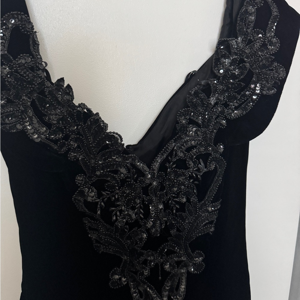 Vintage Y2K CACHE Black beaded dress